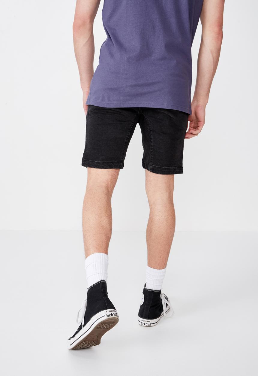 Factorie - Moto denim short - black