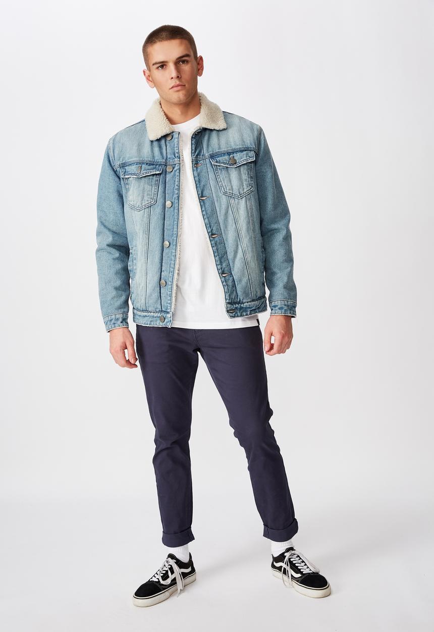 Factorie - Washed slim leg pant - navy
