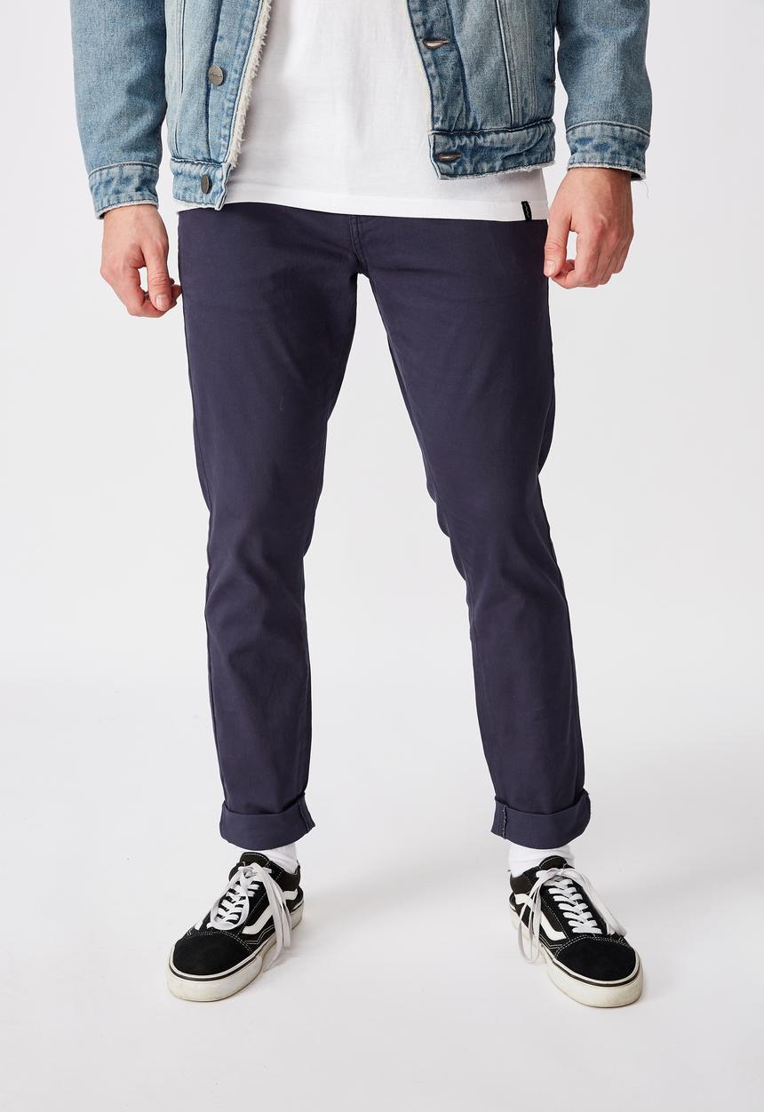 Factorie - Washed slim leg pant - navy