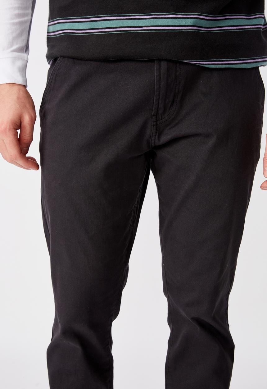 Factorie - Washed slim leg pant - black