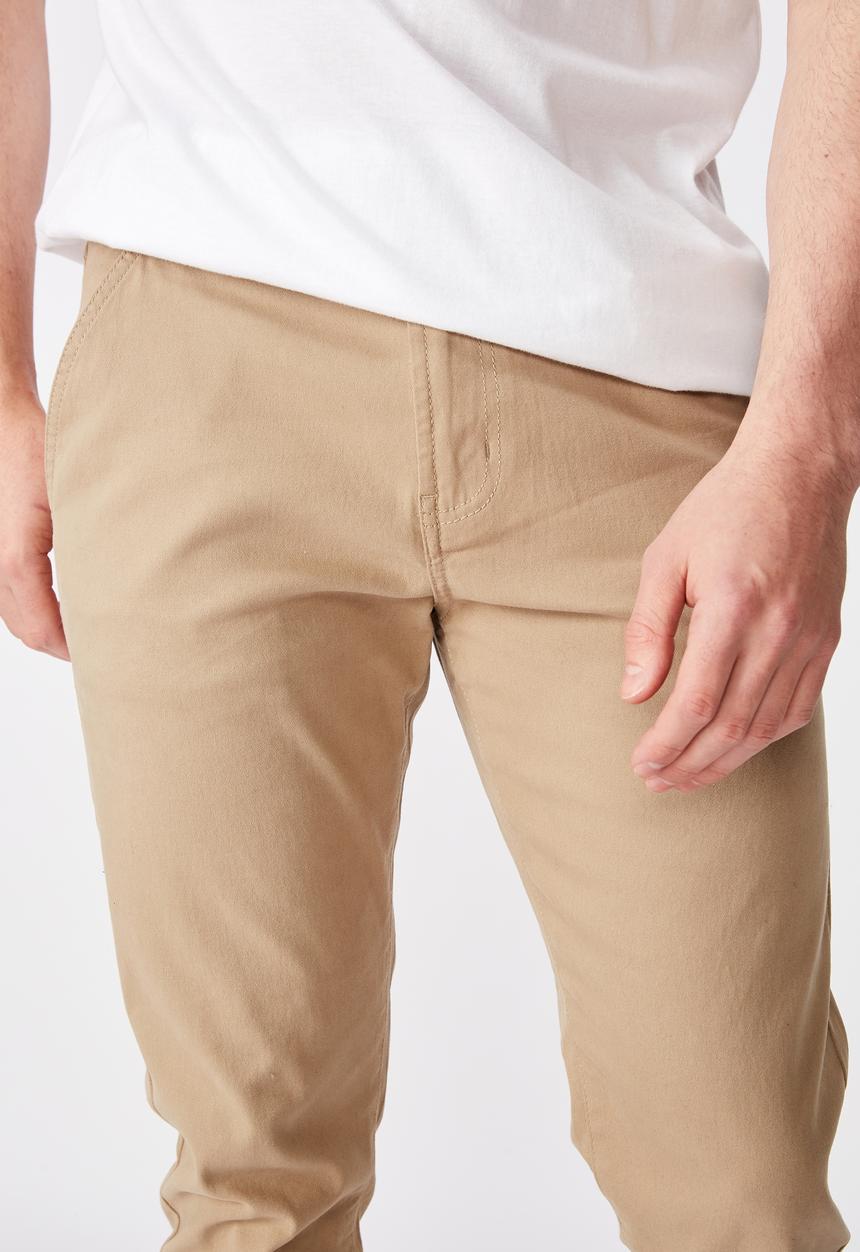 Factorie - Washed slim leg pant - beige 