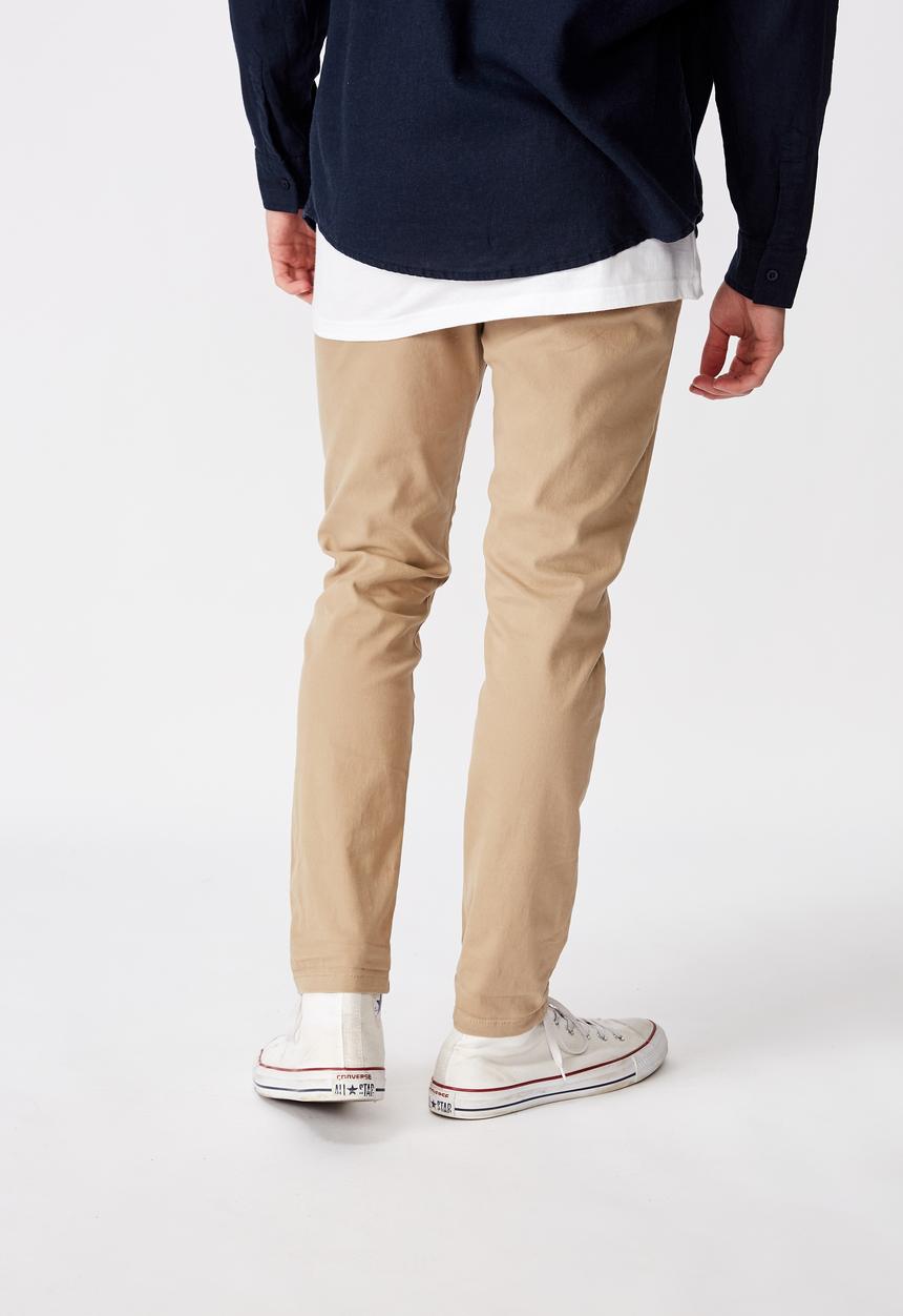 Factorie - Washed slim leg pant - beige 
