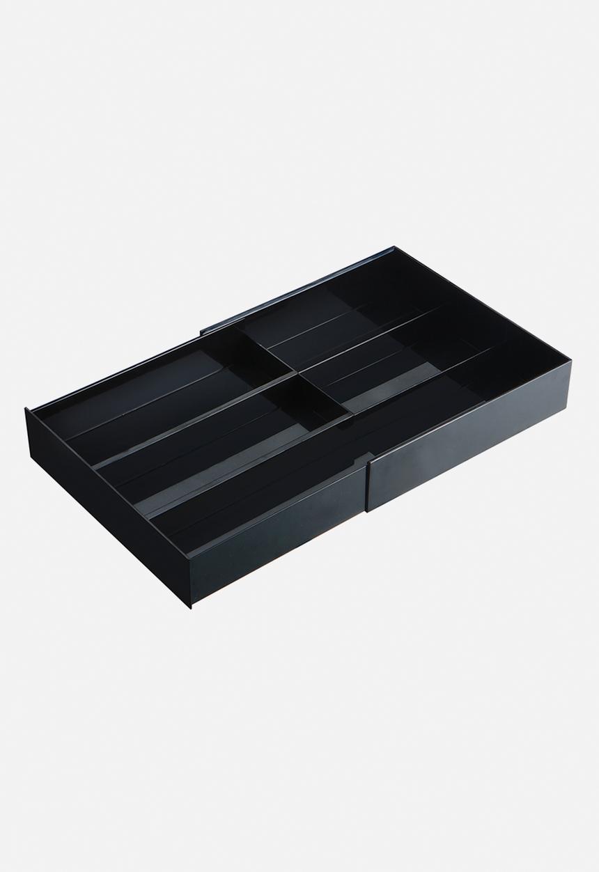 Yamazaki - Tower extendable cutlery tray with slide - black