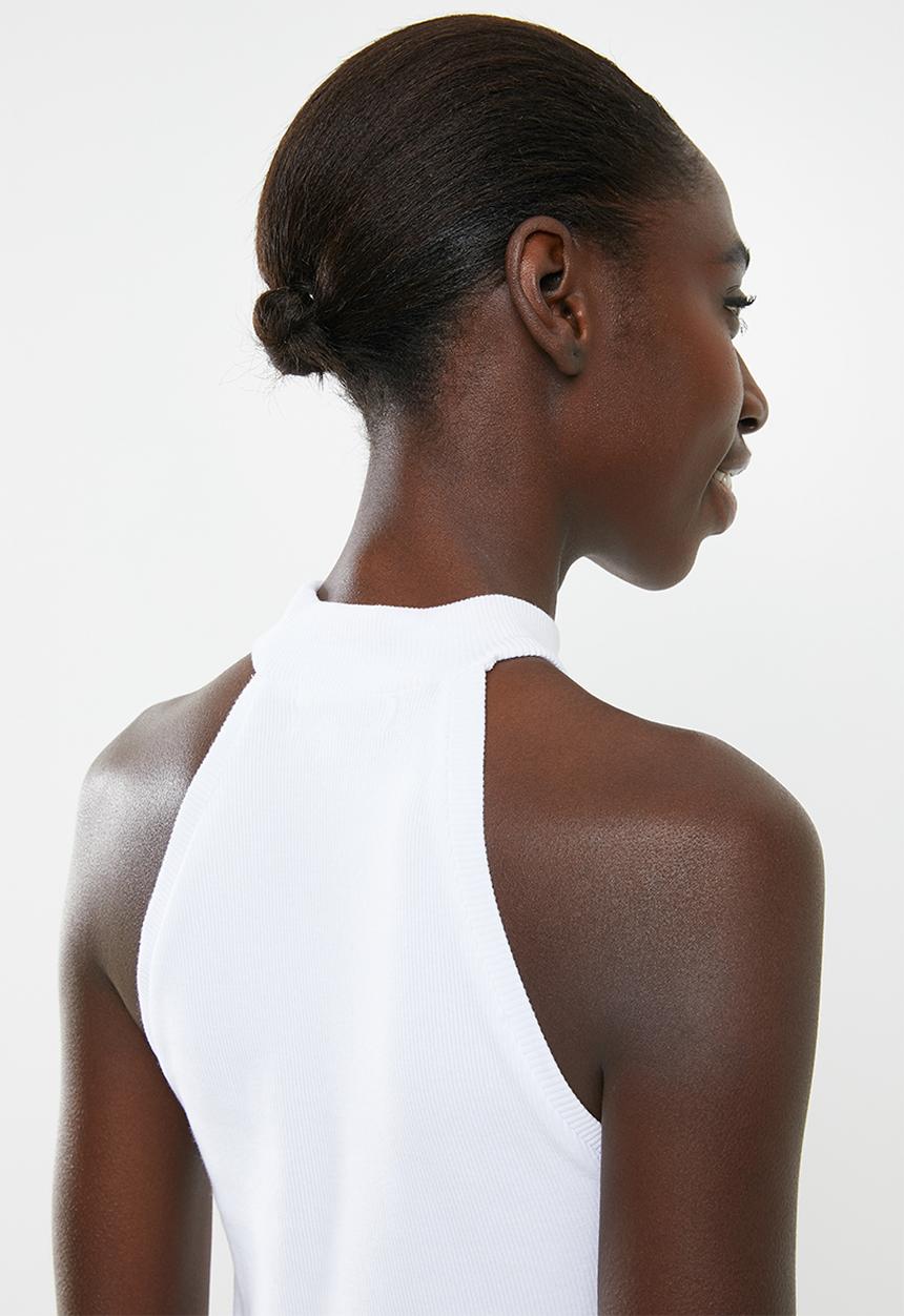 Superbalist - Rib funnel neck vest - white