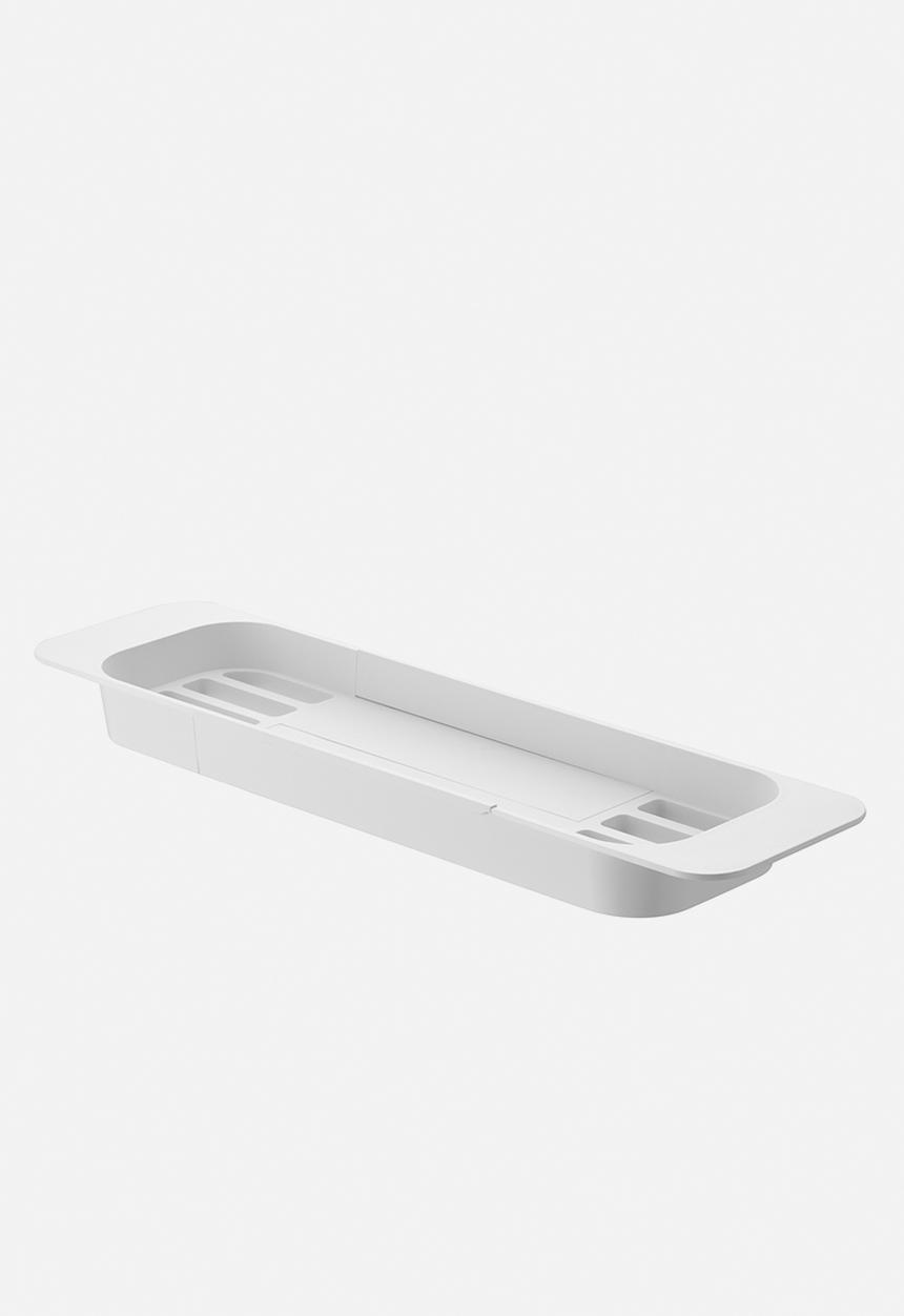 Yamazaki - Tower extendable bathrub tray - white