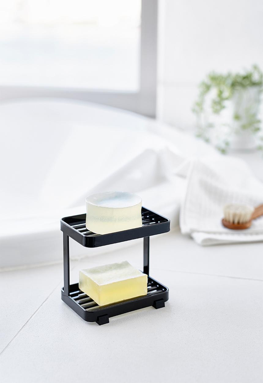 Yamazaki - Tower soap tray 2 tiers - black