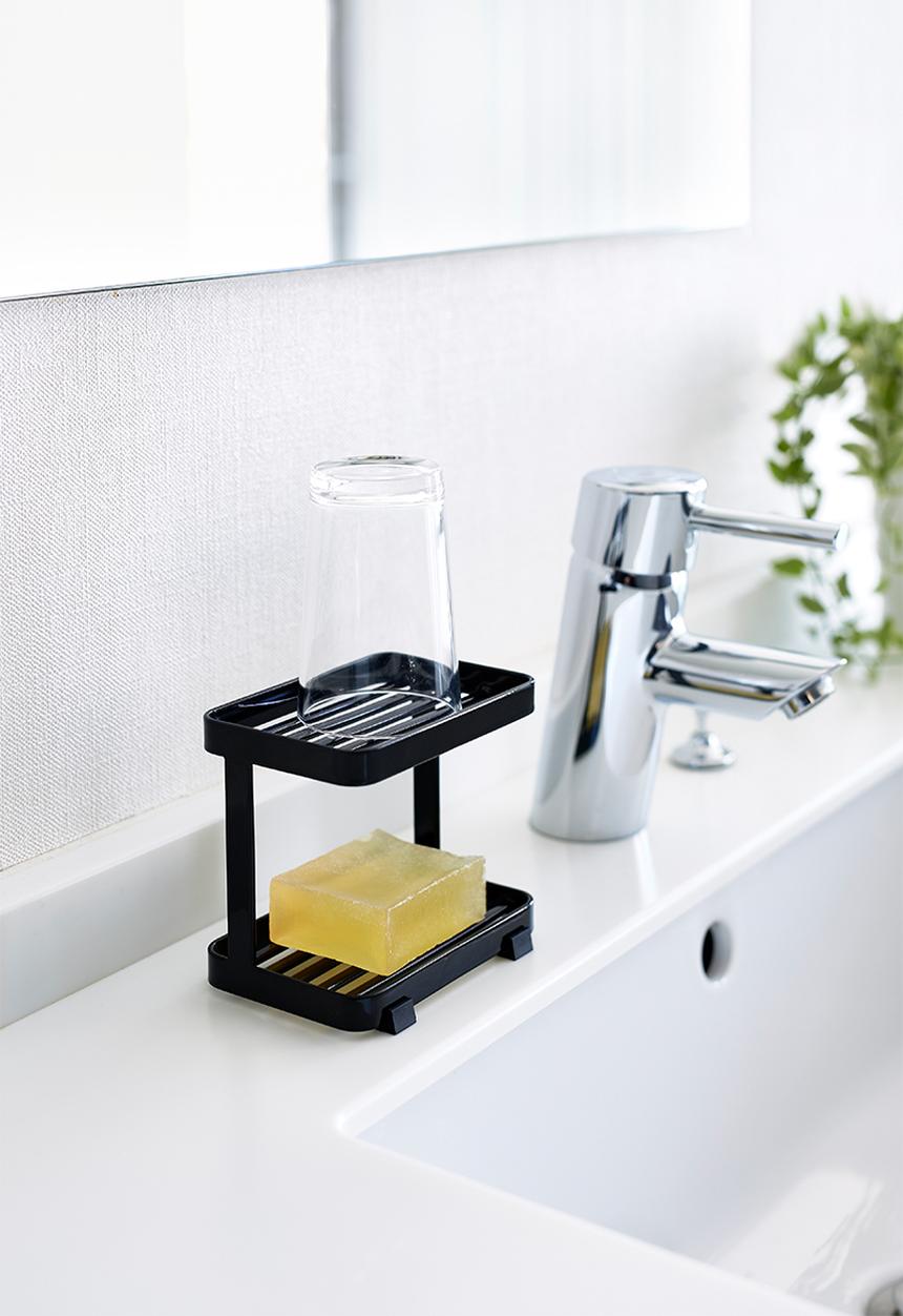Yamazaki - Tower soap tray 2 tiers - black