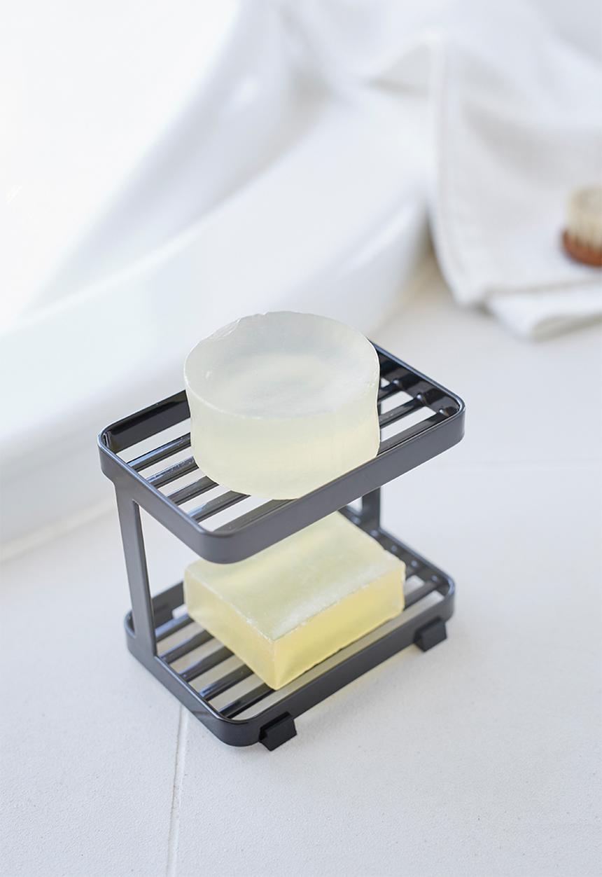 Yamazaki - Tower soap tray 2 tiers - black