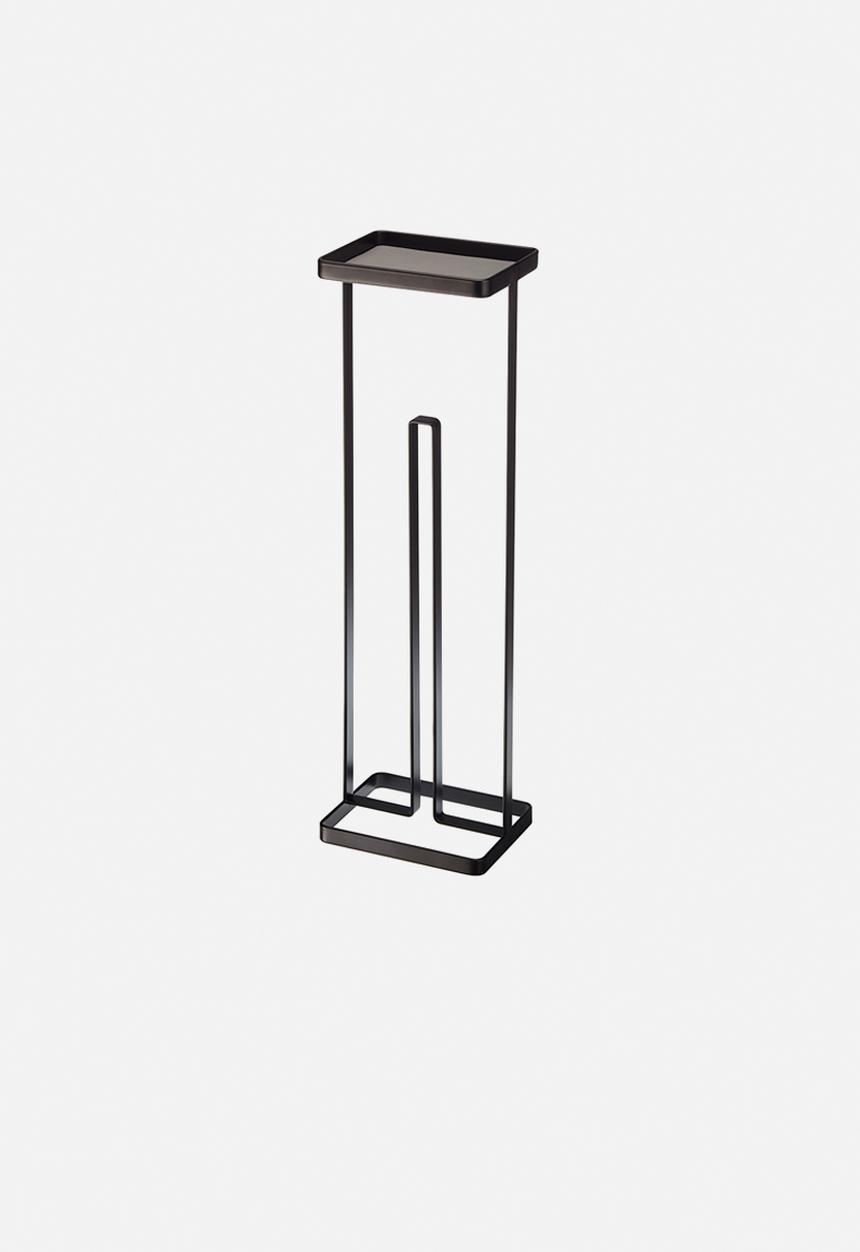 Yamazaki - Tower toilet paper stand with tray - black