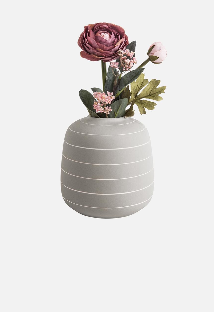 Present Time - Terra wide ceramic vase - light grey