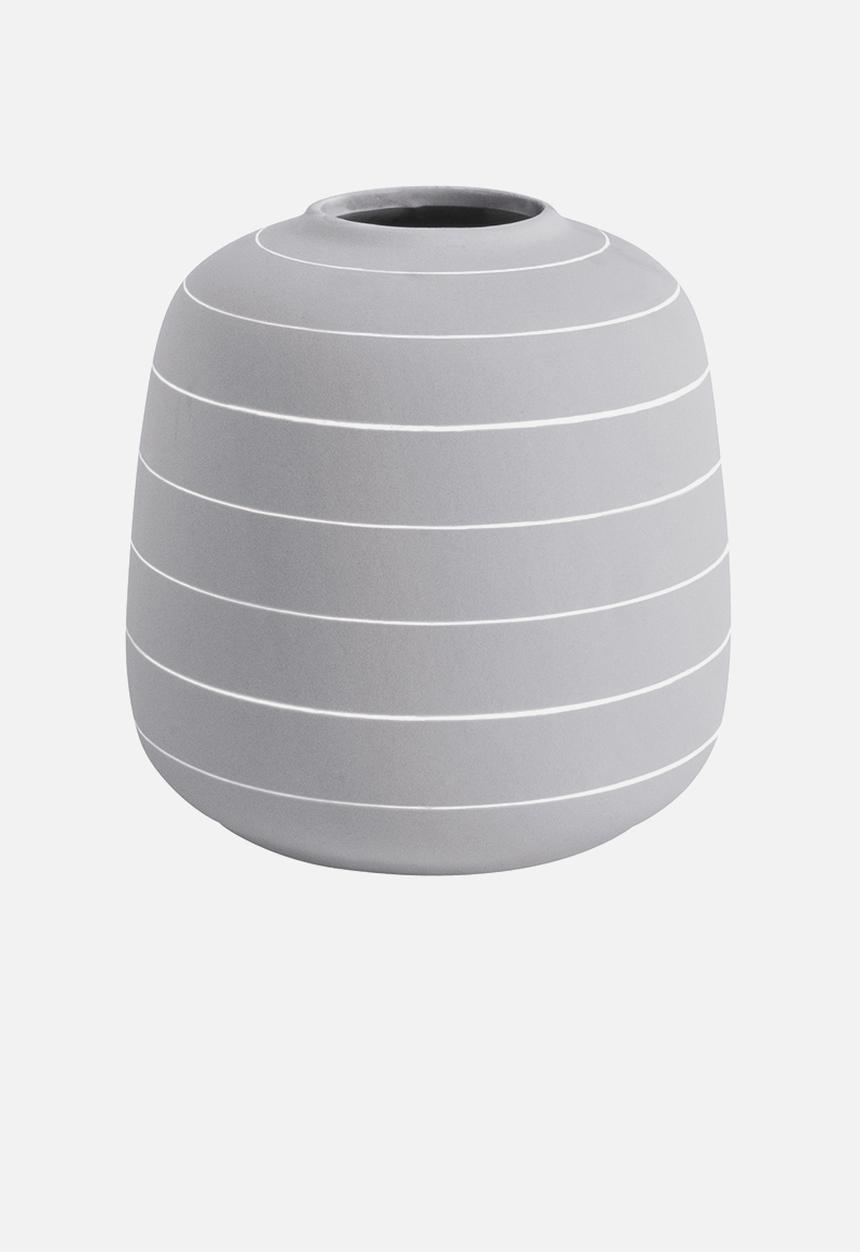 Present Time - Terra wide ceramic vase - light grey