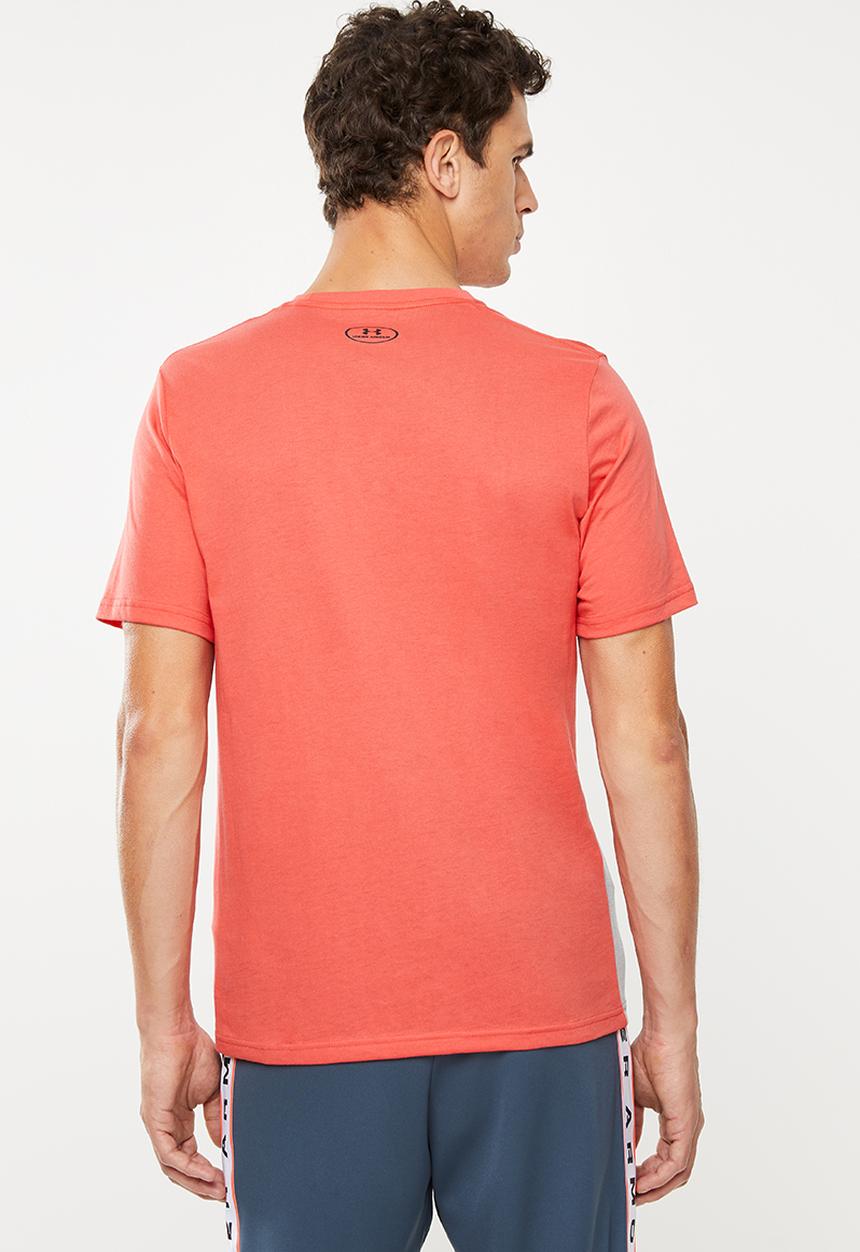 Under Armour -  Performance apparel colour blocked short sleeve tee - grey & red