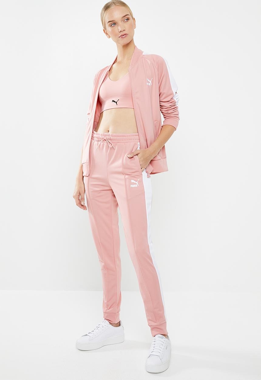 PUMA - Classic track pants - pink & white