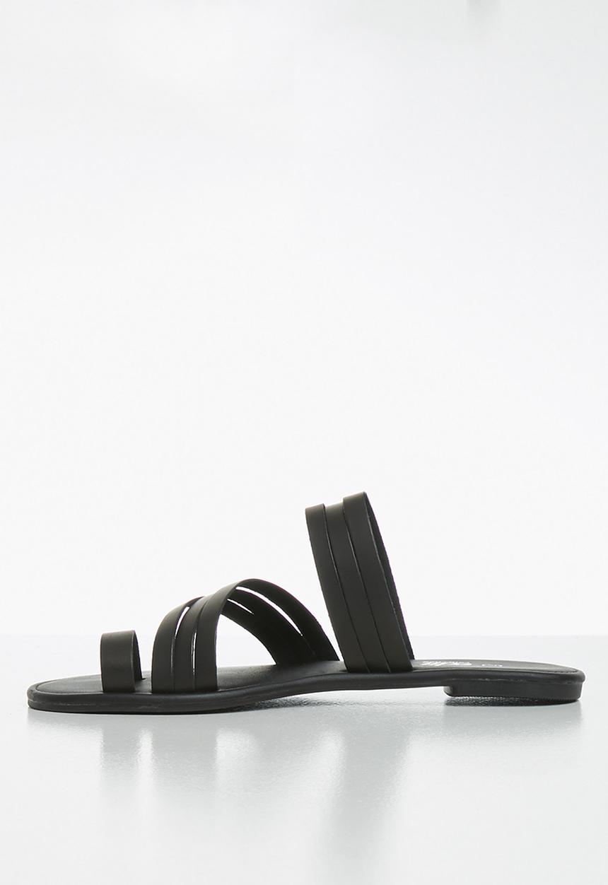 edit - Fiona leather sandal - black