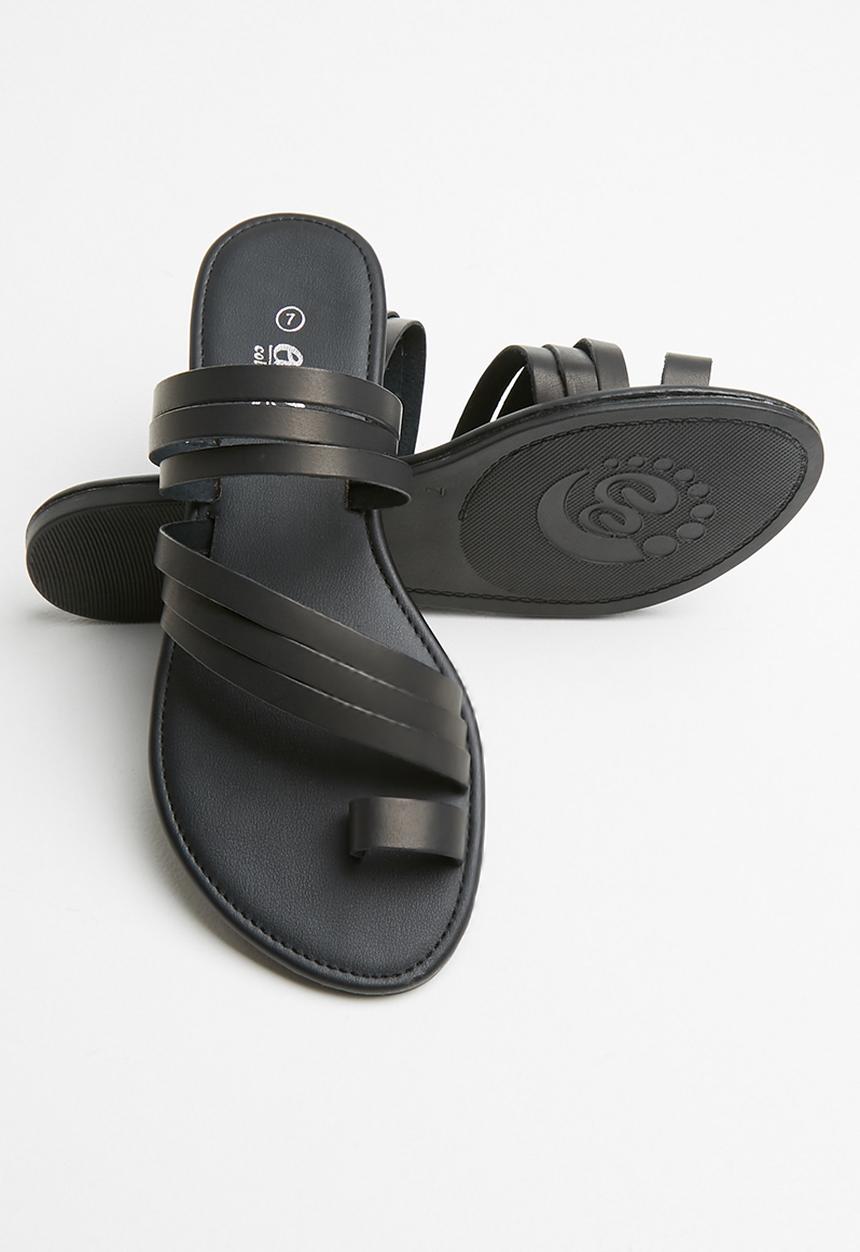 edit - Fiona leather sandal - black