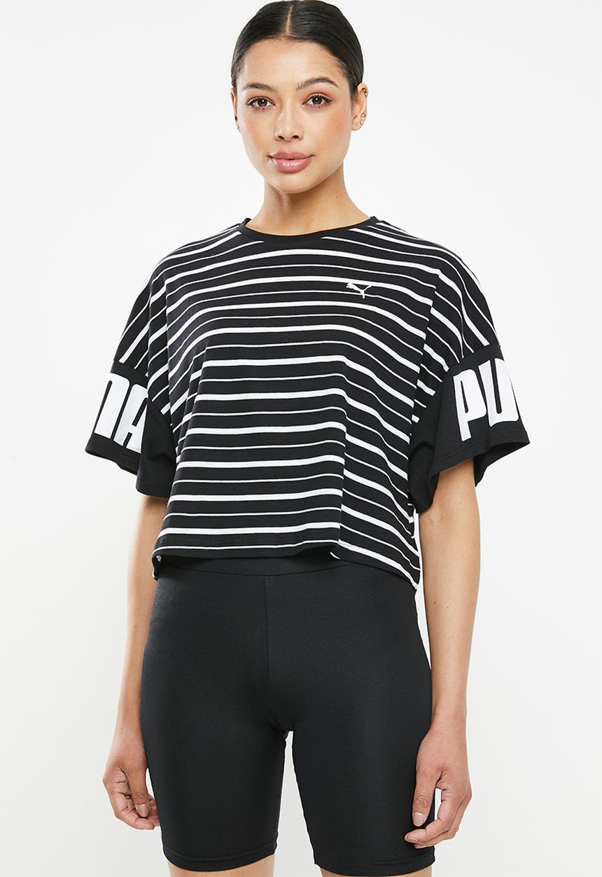PUMA - Rebel striped tee - black & white