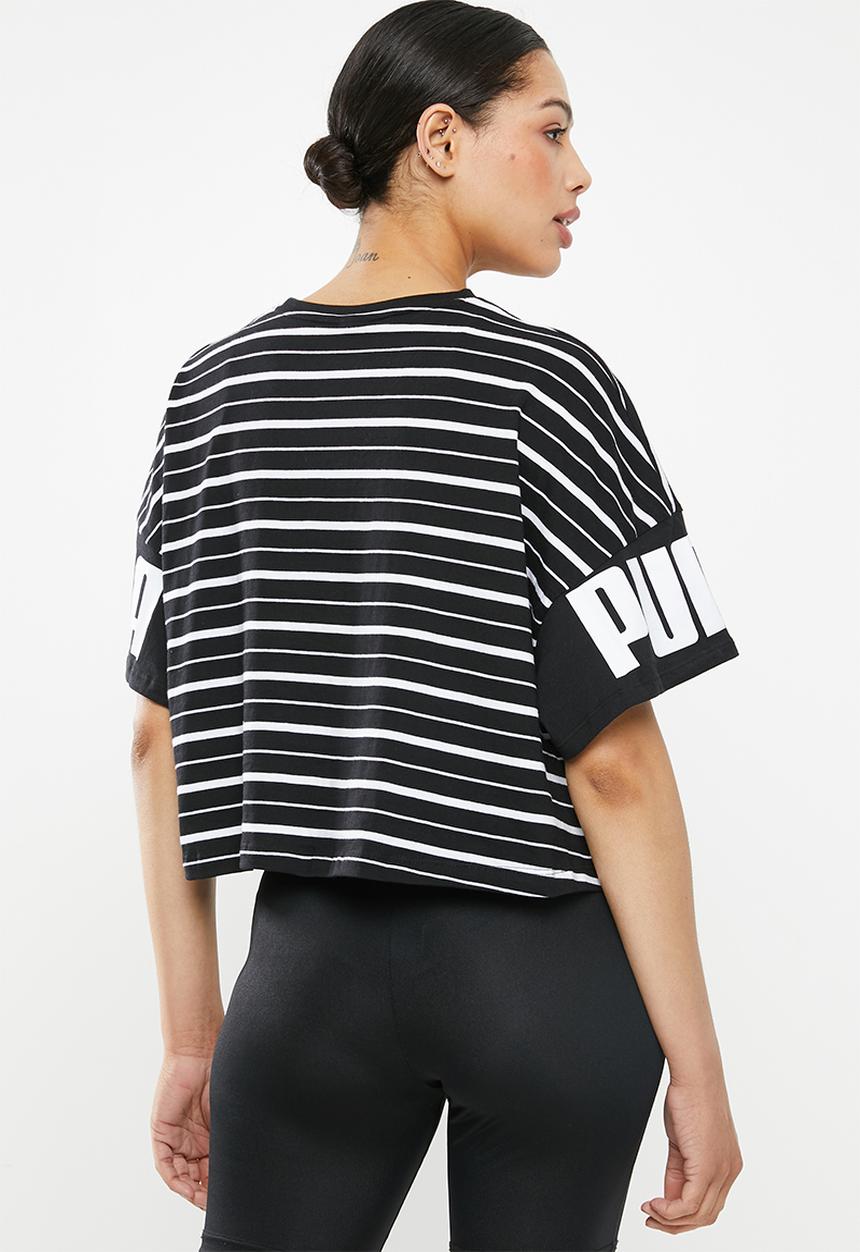PUMA - Rebel striped tee - black & white
