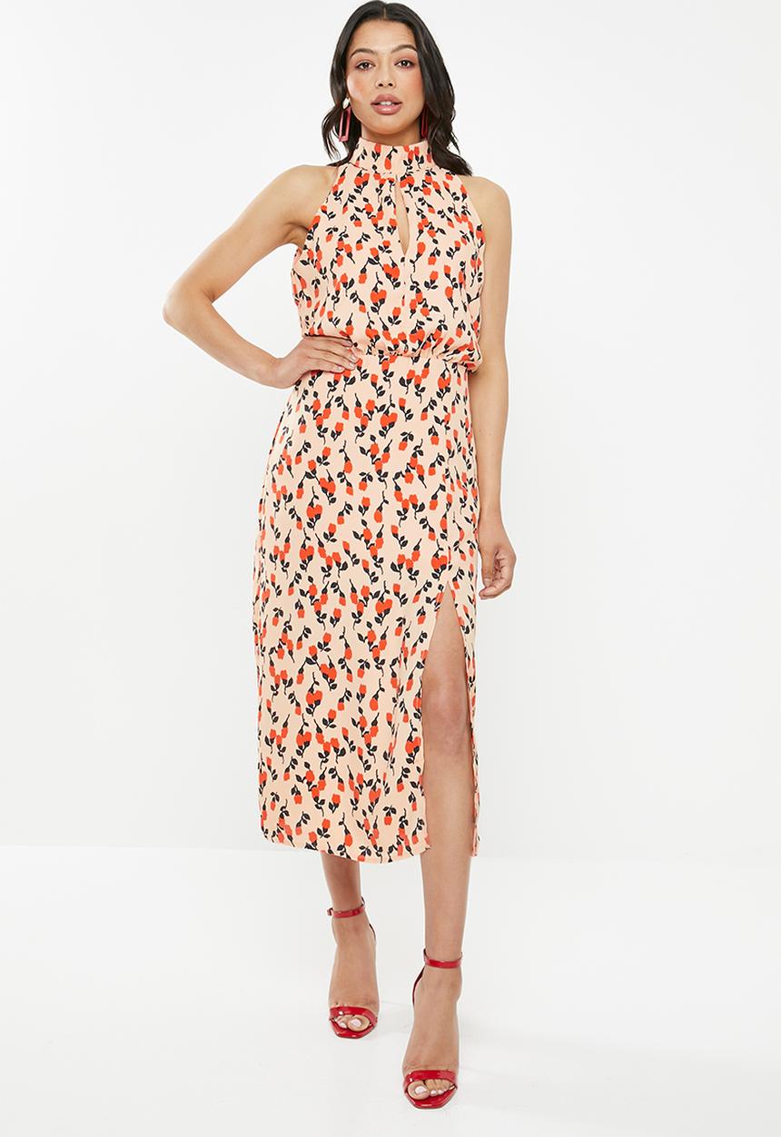 Glamorous - Halterneck midi - peach 