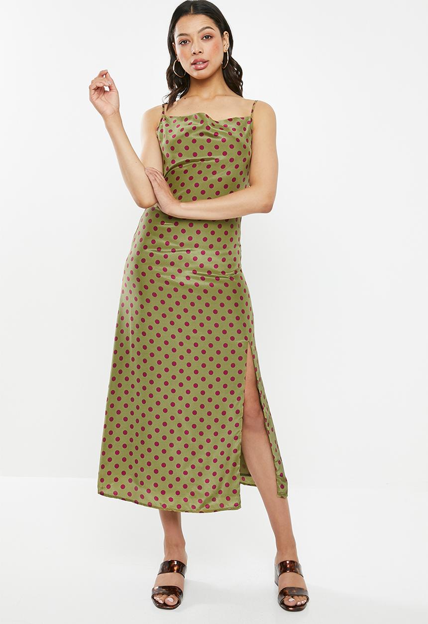 Glamorous - Strappy slit front - green & purple