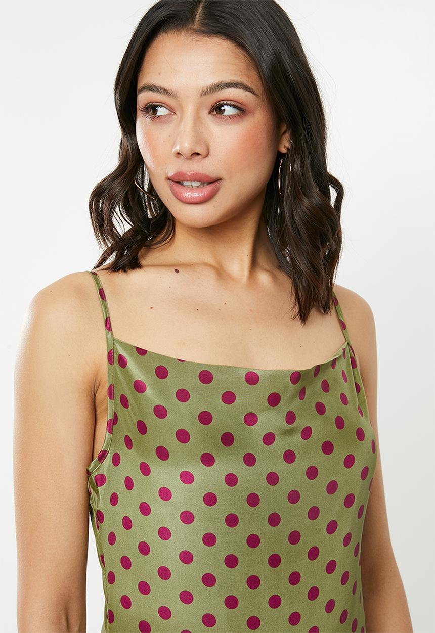 Glamorous - Strappy slit front - green & purple
