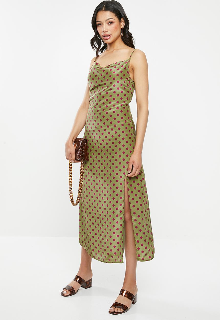 Glamorous - Strappy slit front - green & purple