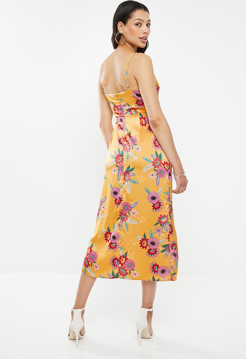 Glamorous - Front slit maxi - ochre