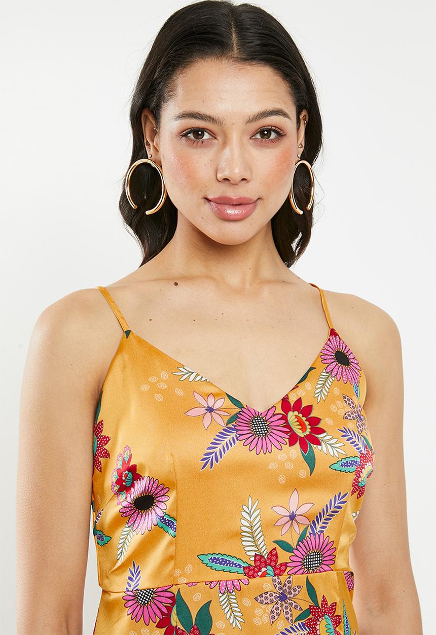 Glamorous - Front slit maxi - ochre