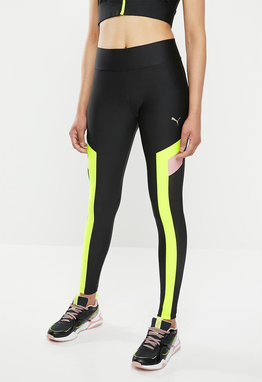 PUMA - Chase leggings - black & lime