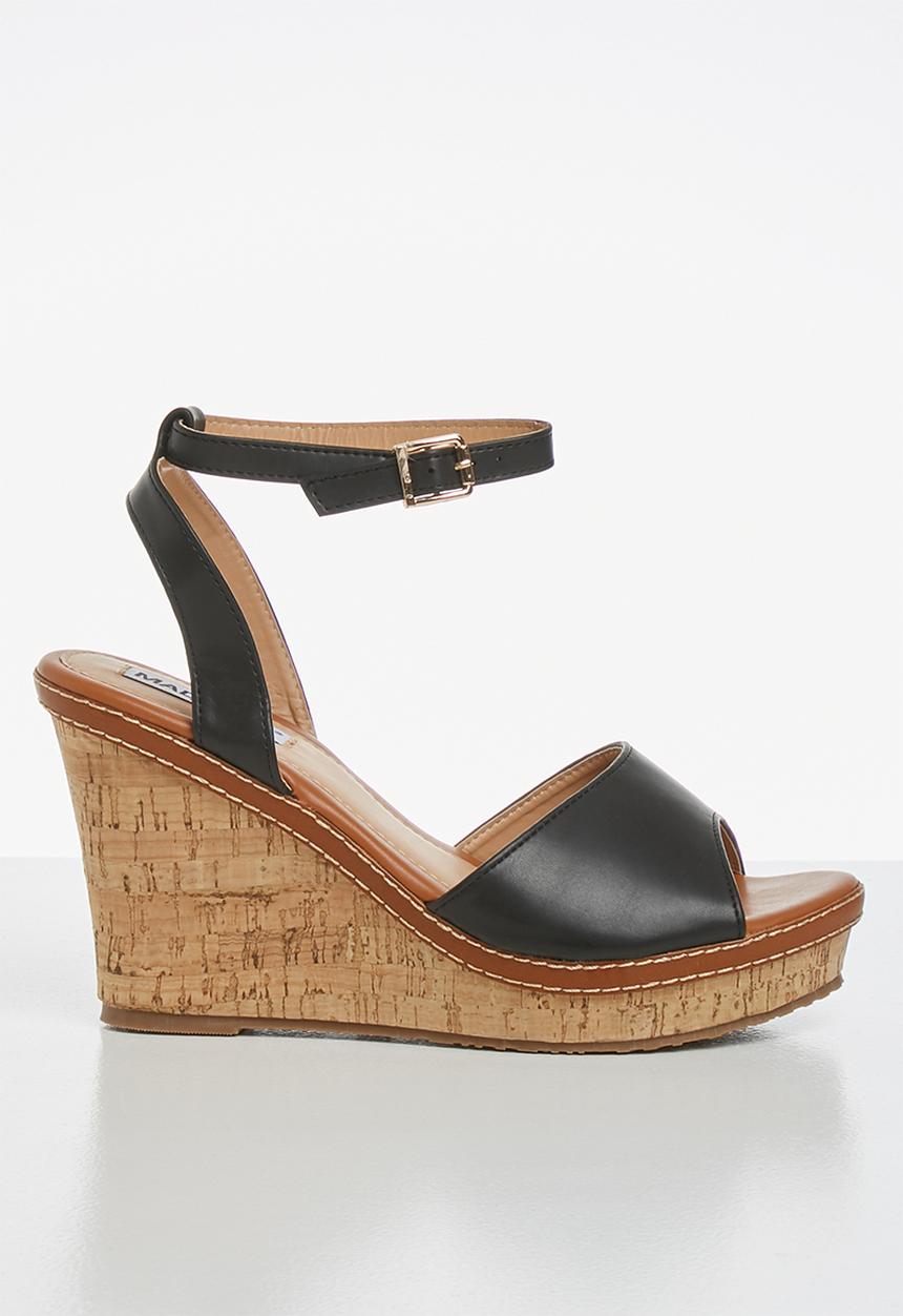 Madison® - Marlee ankle strap wedge - black