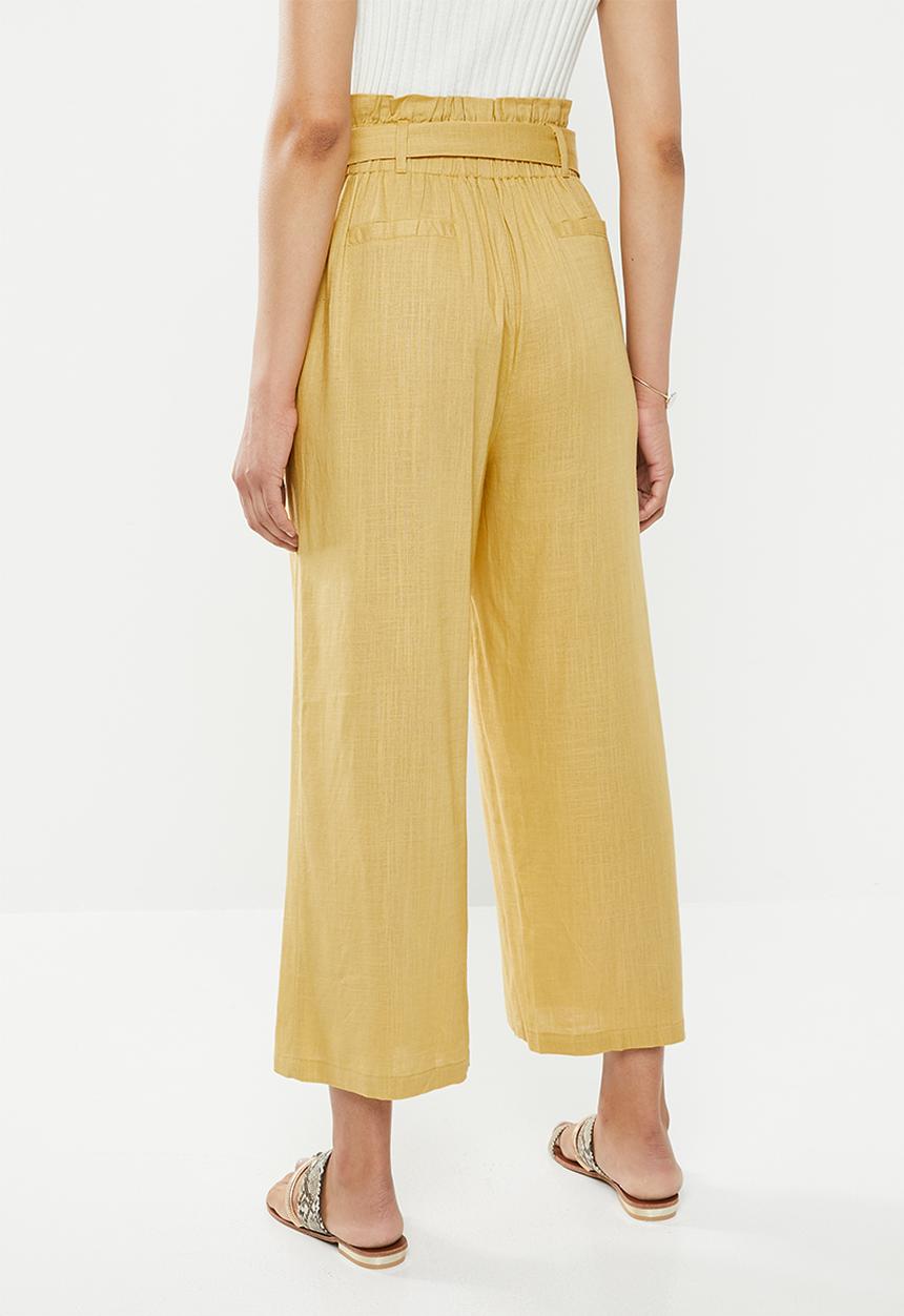 Glamorous - Linen look trousers - mustard