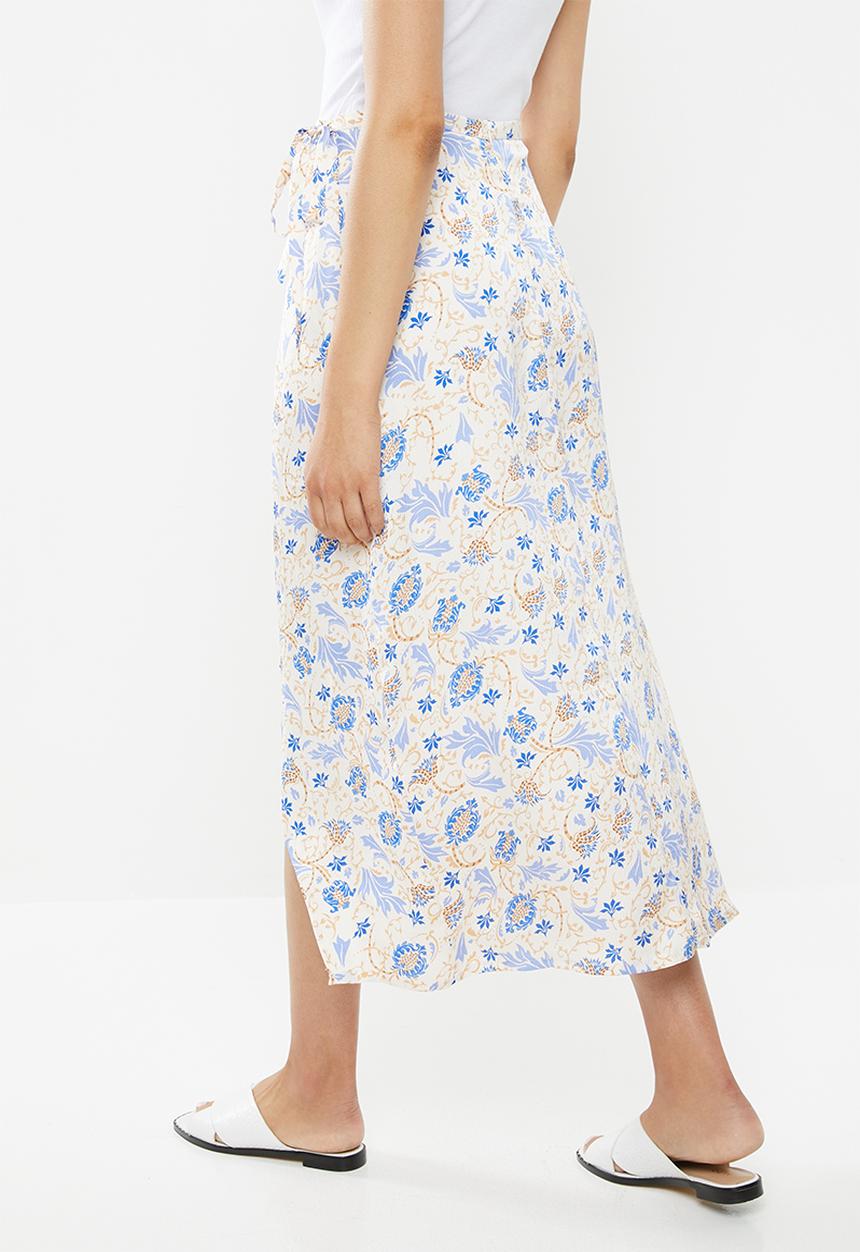 Glamorous - Wrap skirt - cream & blue