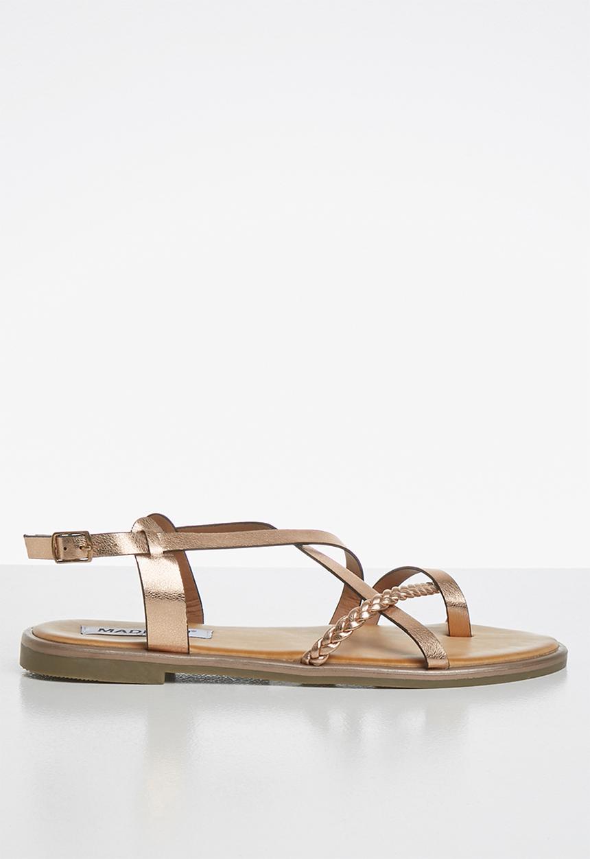 Madison® - Metallic braided strappy sandal - gold