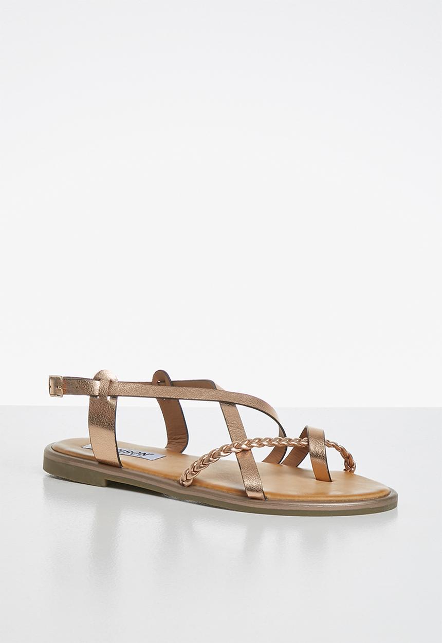 Madison® - Metallic braided strappy sandal - gold