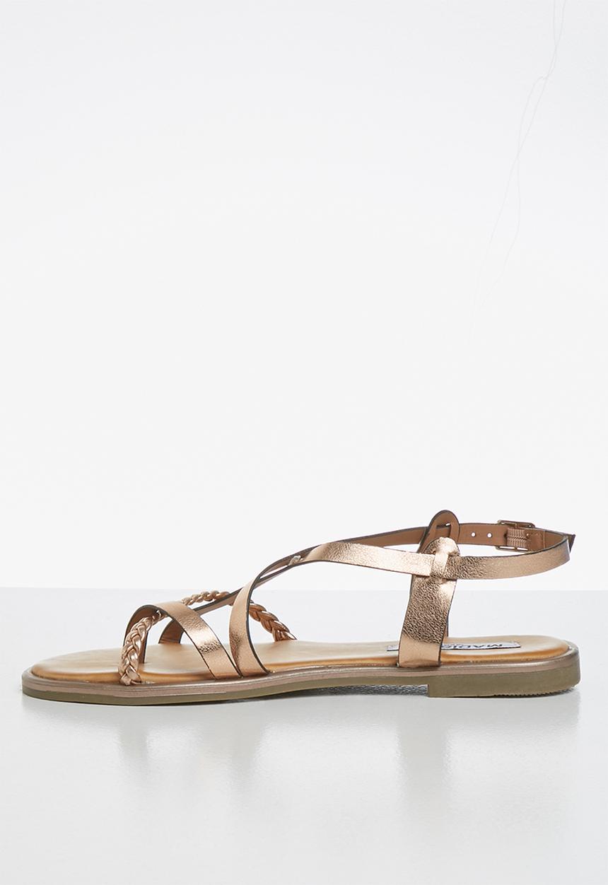 Madison® - Metallic braided strappy sandal - gold