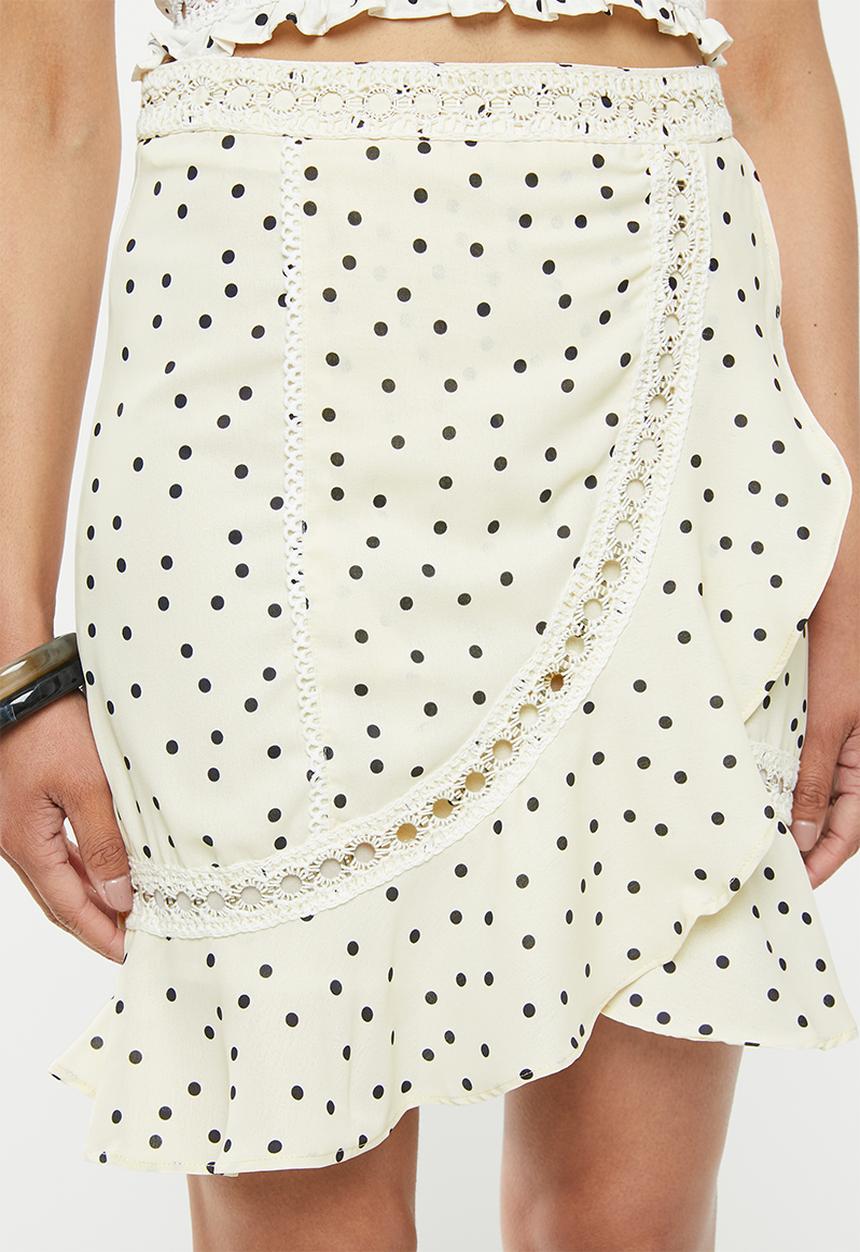 Glamorous - Co ord fril skirt - cream