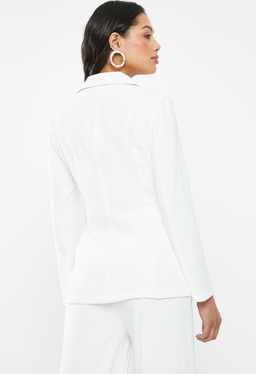 Glamorous - Wrap front lightweight blazer - white