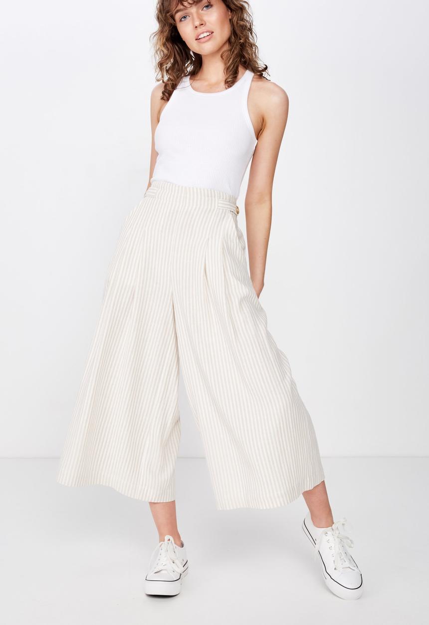 Cotton On - Luna button culotte  - beige