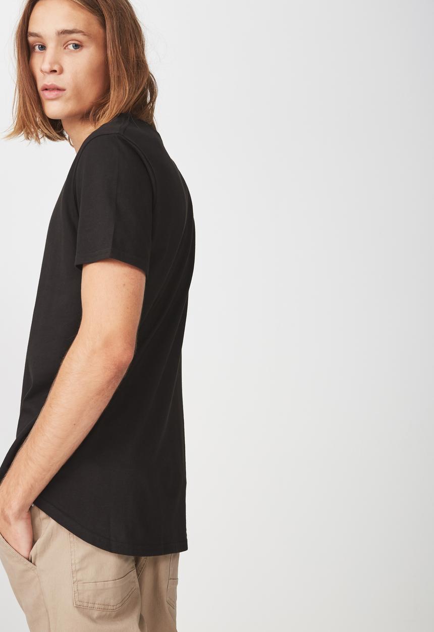 Factorie - Curved hem tee - black