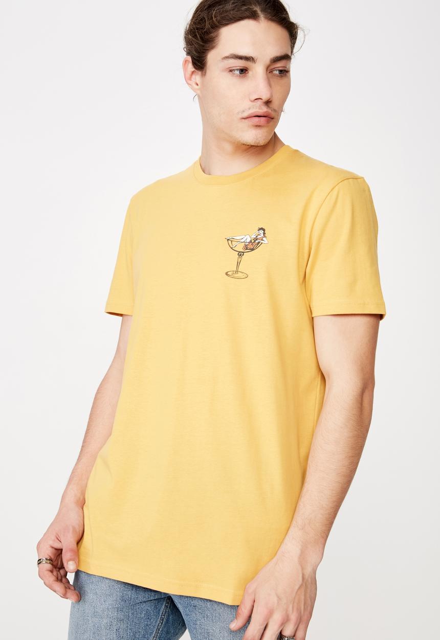 Factorie - Slim graphic T-shirt - yellow