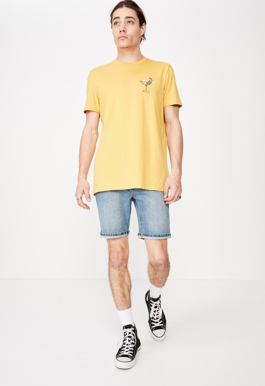 Factorie - Slim graphic T-shirt - yellow