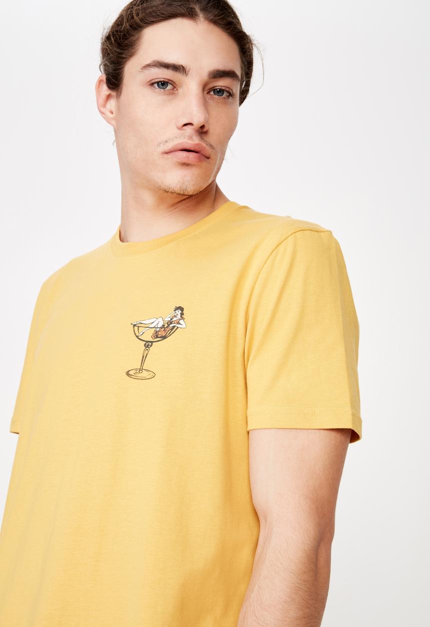 Factorie - Slim graphic T-shirt - yellow