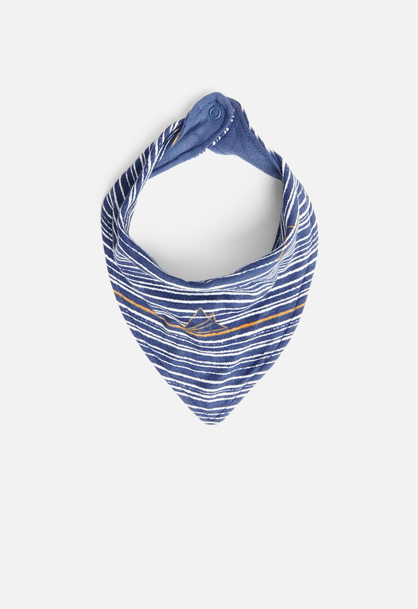 UP Baby - Double face soft jersey bib - blue & white