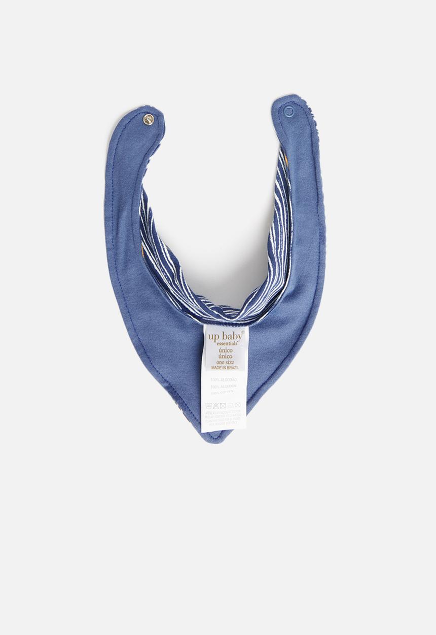 UP Baby - Double face soft jersey bib - blue & white