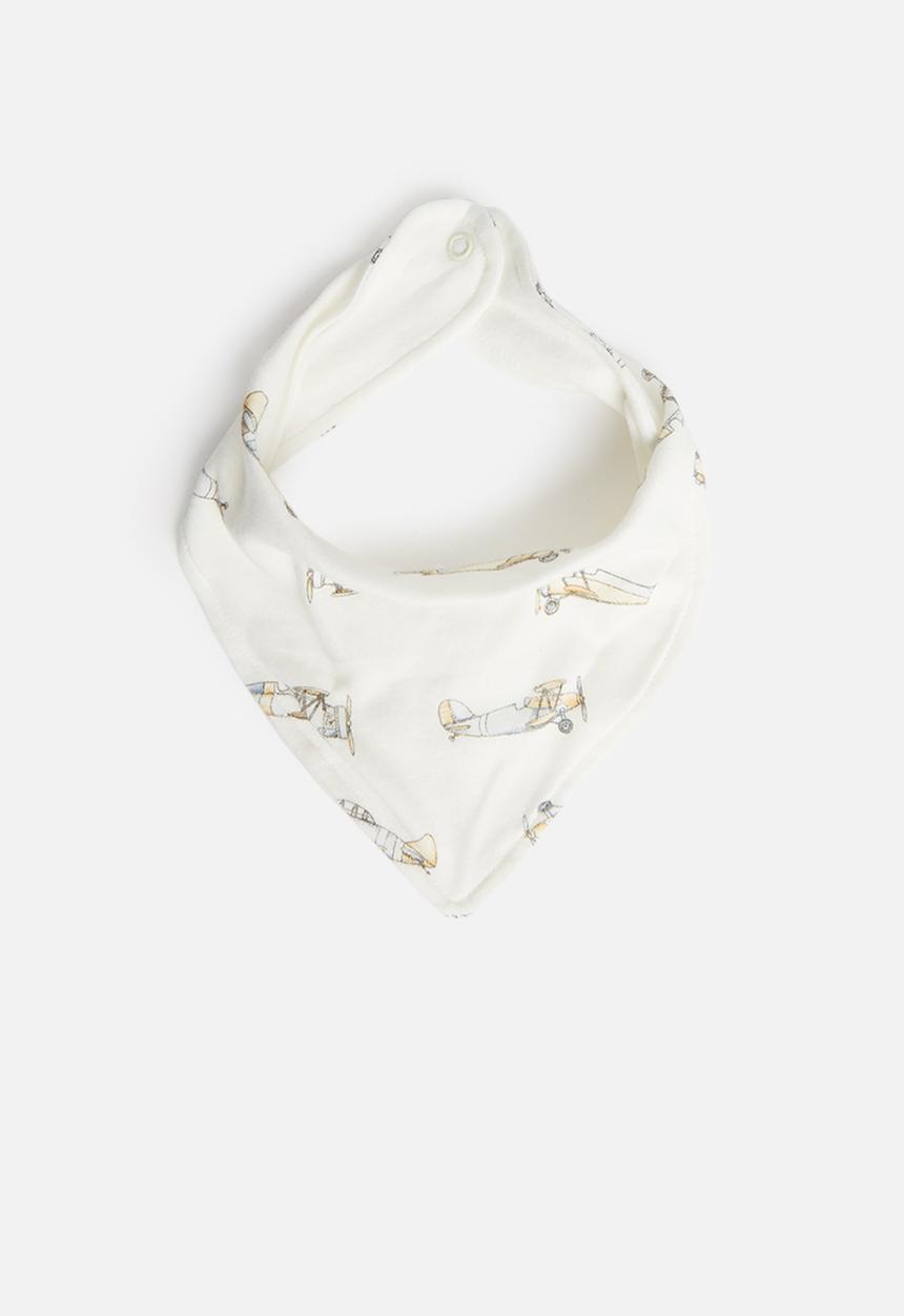 UP Baby - Double face soft jersey bib - white