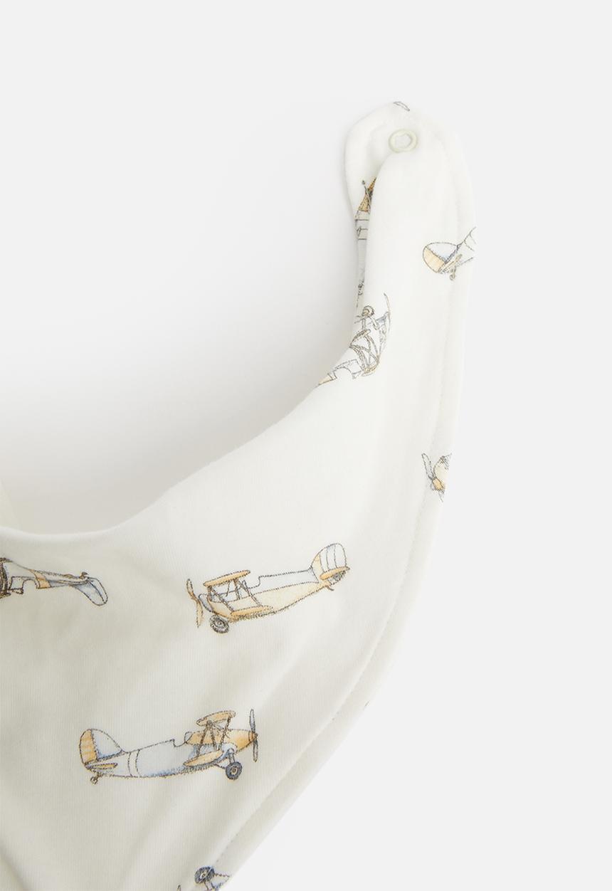 UP Baby - Double face soft jersey bib - white