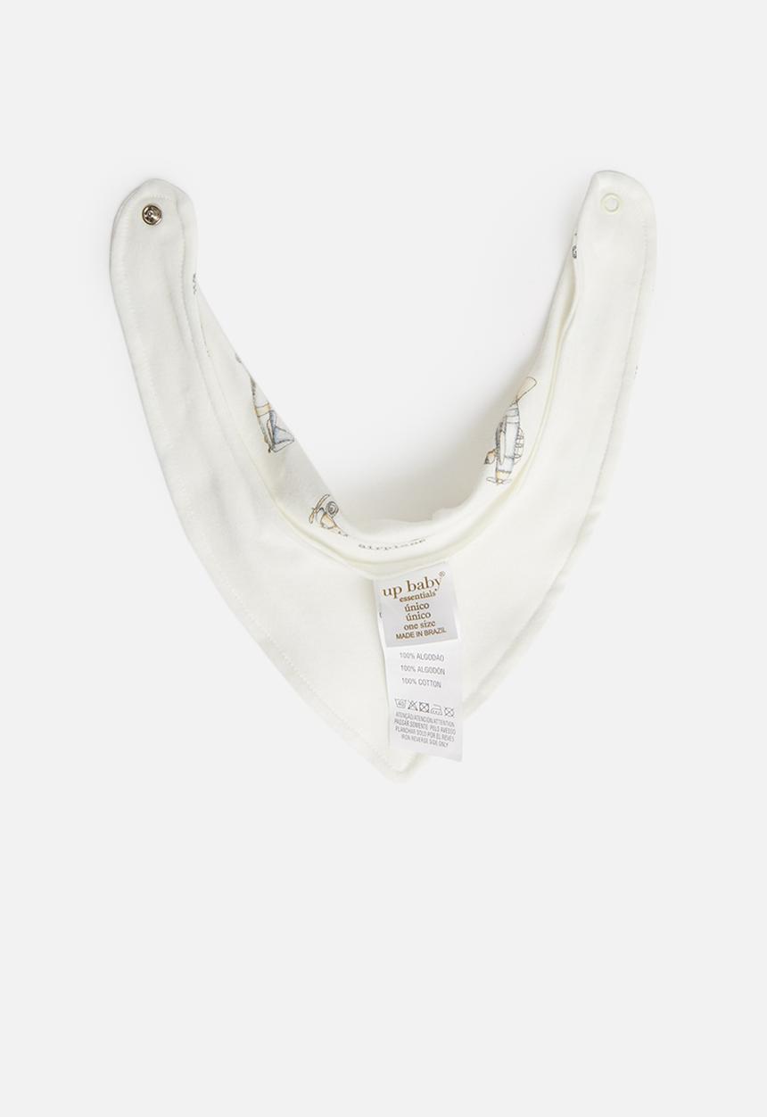 UP Baby - Double face soft jersey bib - white