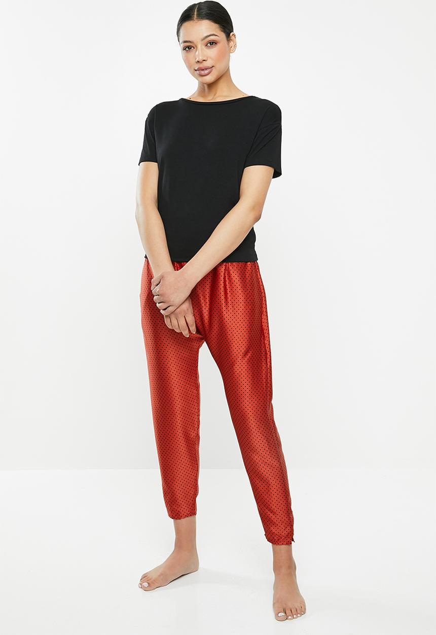 Cotton On - Satin drop crotch pants - red