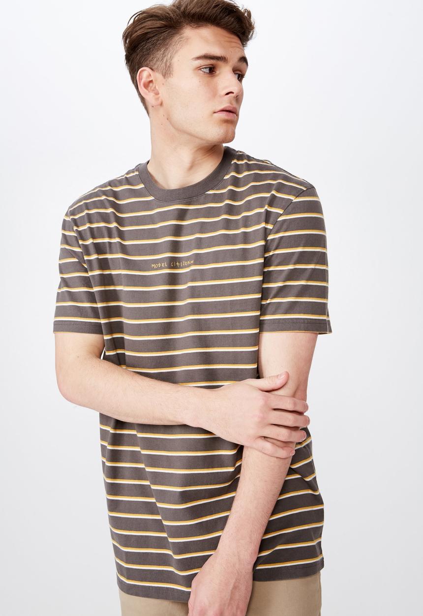 Factorie - Embroidered stripe T-shirt - multi