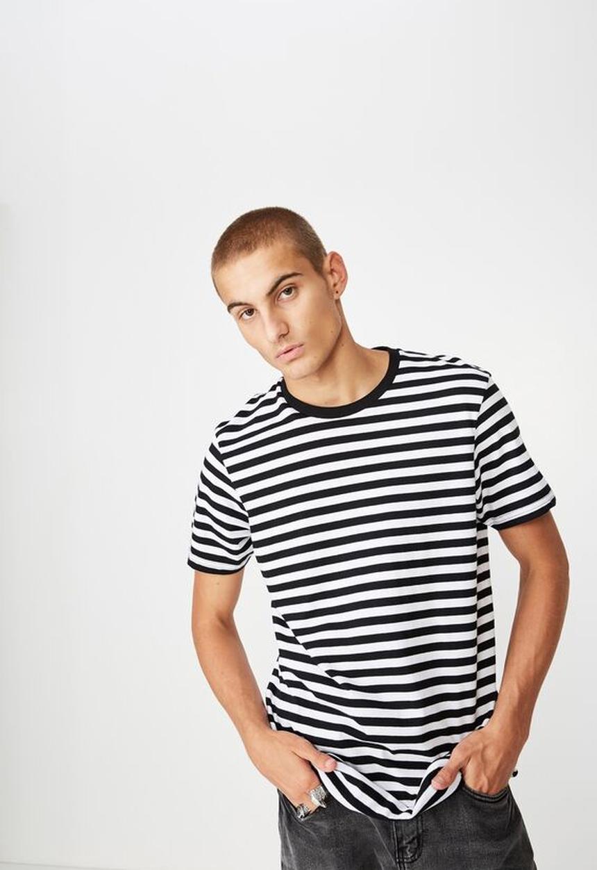 Cotton On - Tbar premium crew - white & black 