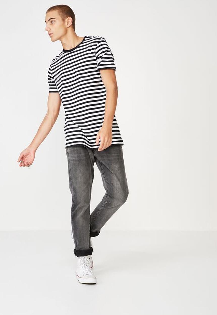 Cotton On - Tbar premium crew - white & black 